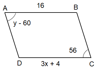 Find Missing Angles in a Parallelogram Worksheet