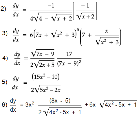 formula for derivative of a square root function