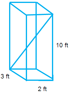 how to find diagonal length of rectangular prism