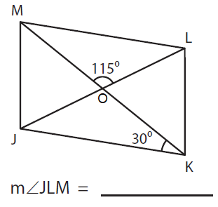 how to find the angle of a parallelogram with diagonals