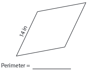 Perimeter of Rhombus Worksheet