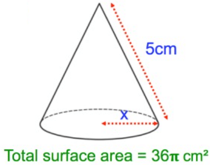 Finding Dimensions of Cone Worksheet